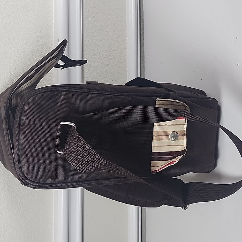 Picnic Time Brown Adjustable Straps Insulated Travel Wine Bag - Picture 9 of 11